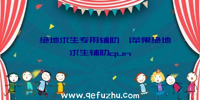 「绝地求生专用辅助」|苹果绝地求生辅助qun